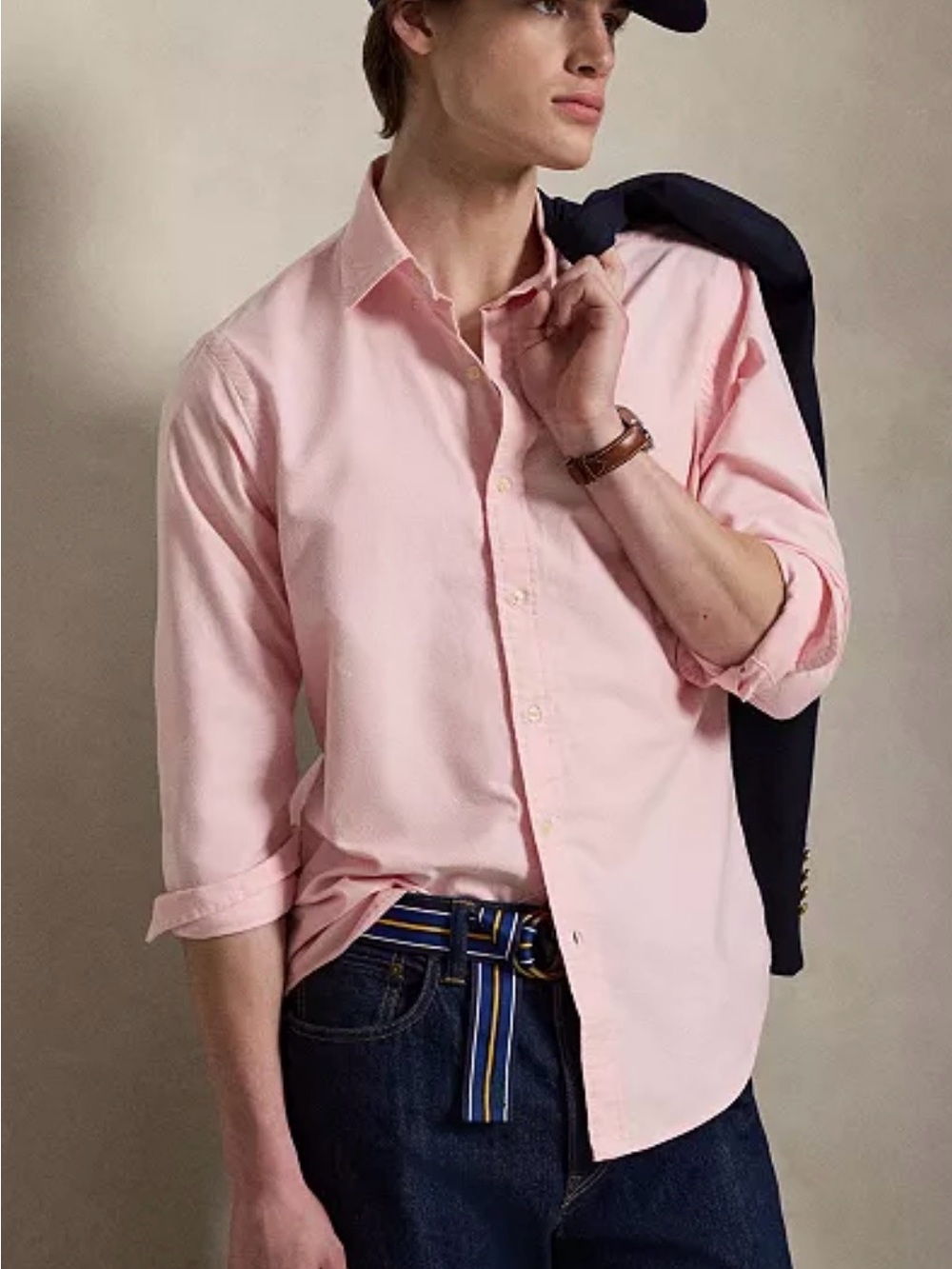 Ralph Lauren Classic Fit Salmon Pink Oxford Button-Down Shirt Medium $130